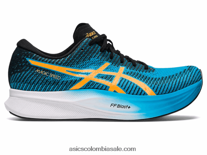 hombres Asics velocidad mágica 2 isla azul/naranja pop 20X82N481
