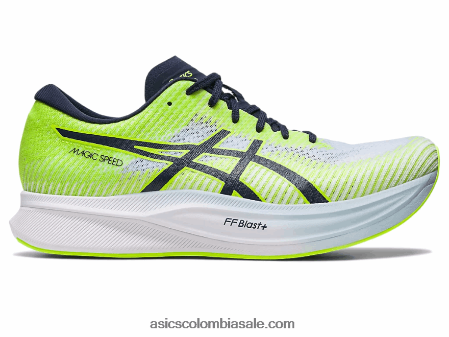 hombres Asics velocidad mágica 2 peligro verde/medianoche 20X82N453
