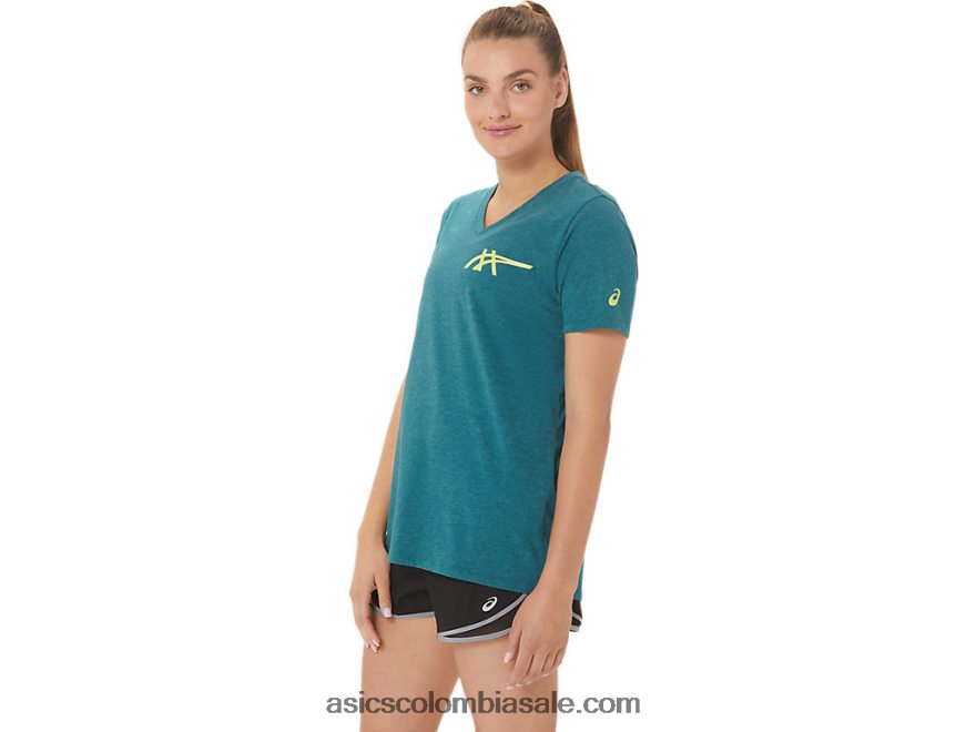 mujer Asics 1977 heritage americana con cuello en v brezo de pino de terciopelo 20X82N2753
