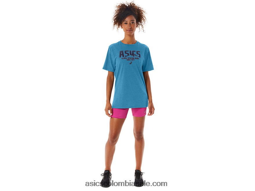mujer Asics 1977 mtn camiseta isla azul brezo 20X82N42