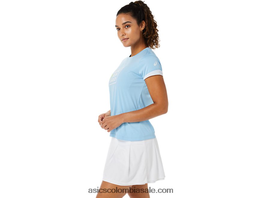 mujer Asics camiseta con gráfico de la cancha cielo ártico 20X82N3491