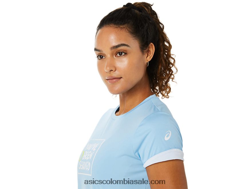 mujer Asics camiseta con gráfico de la cancha cielo ártico 20X82N3491