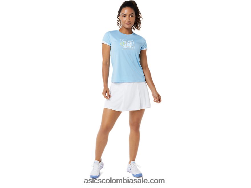 mujer Asics camiseta con gráfico de la cancha cielo ártico 20X82N3491