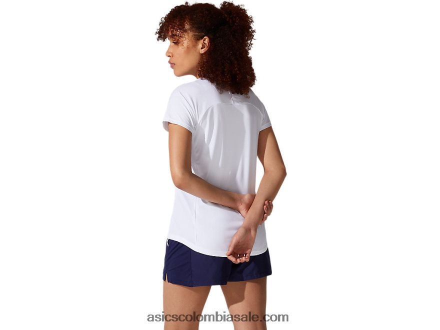 mujer Asics camiseta con ribetes blanco brillante 20X82N3880