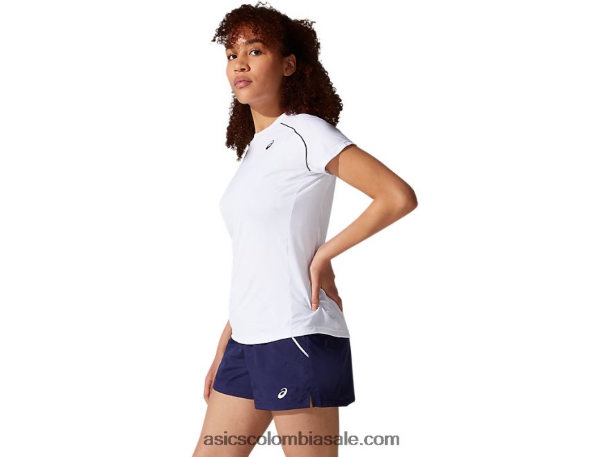 mujer Asics camiseta con ribetes blanco brillante 20X82N3880
