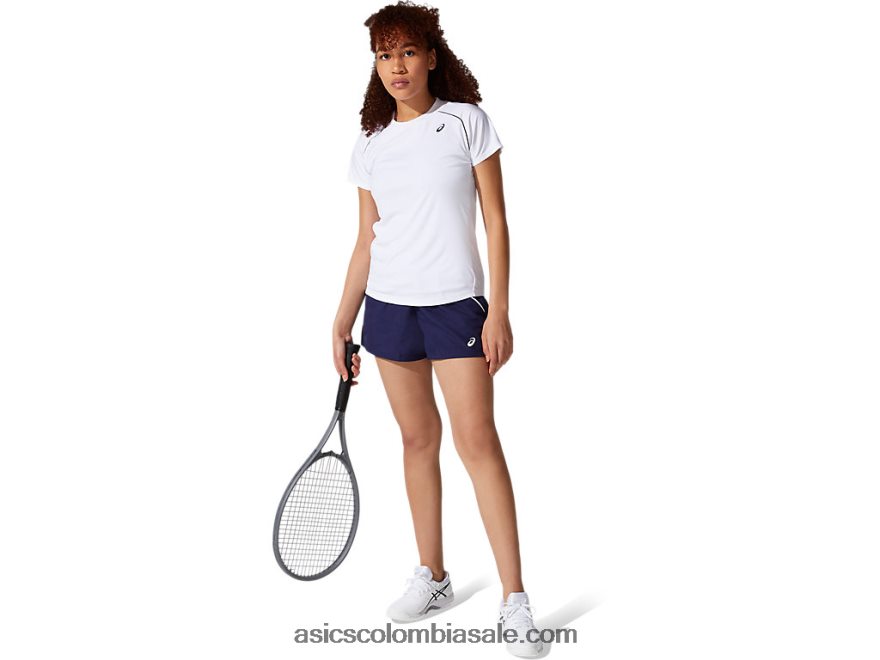 mujer Asics camiseta con ribetes blanco brillante 20X82N3880