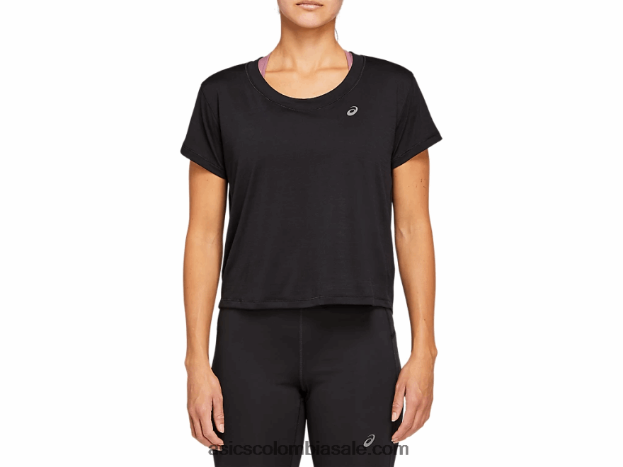 mujer Asics camiseta corta de manga corta Race rendimiento negro 20X82N4142