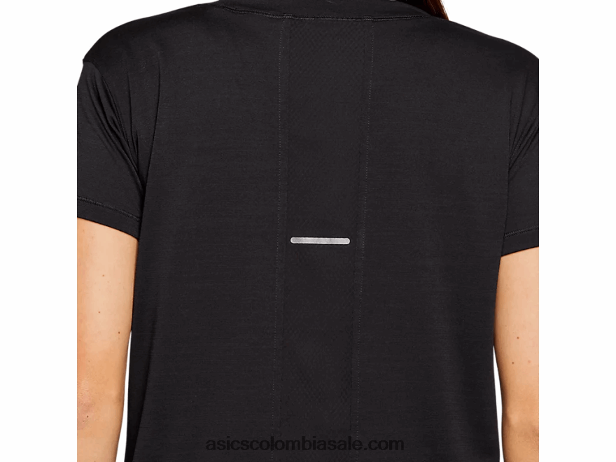 mujer Asics camiseta corta de manga corta Race rendimiento negro 20X82N4142