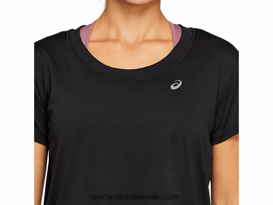 mujer Asics camiseta corta de manga corta Race rendimiento negro 20X82N4142