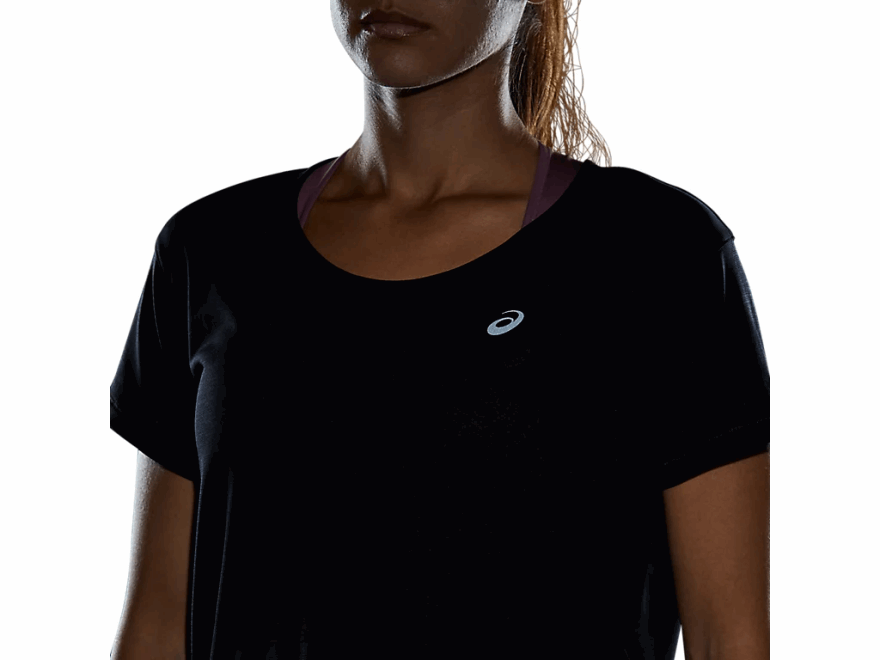 mujer Asics camiseta corta de manga corta Race rendimiento negro 20X82N4142