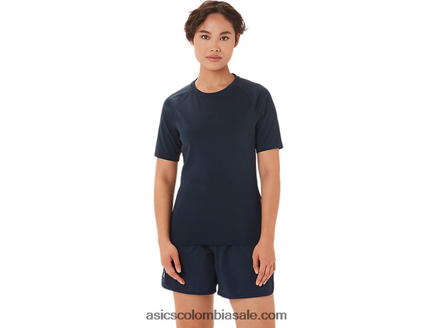 mujer Asics camiseta de lucha libre de 2 piezas equipo de la marina 20X82N3812