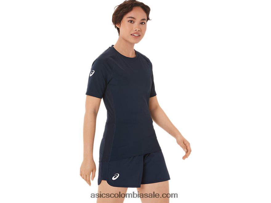 mujer Asics camiseta de lucha libre de 2 piezas equipo de la marina 20X82N3812