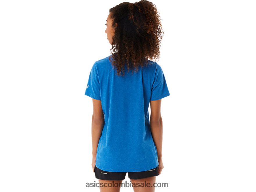 mujer Asics camiseta de manga corta est 1977 con cuello en v unidad de lago 20X82N2982