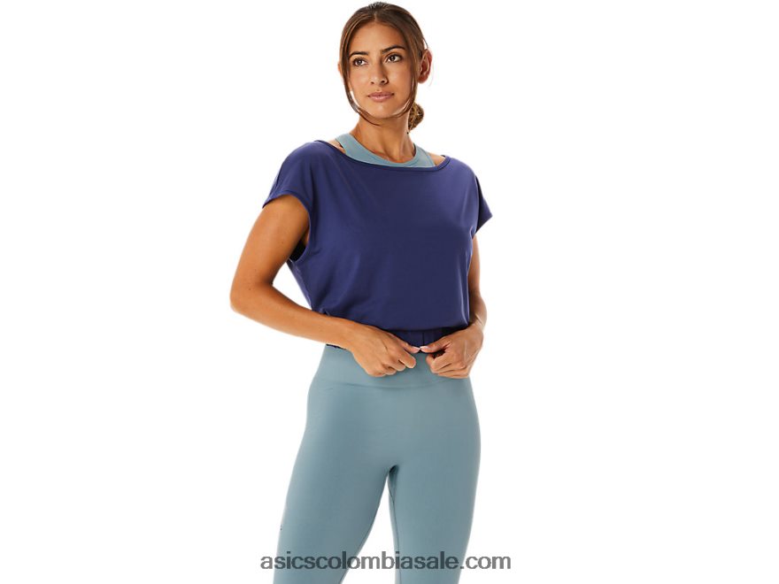 mujer Asics camiseta de manga corta nagino flex azul índigo 20X82N2244