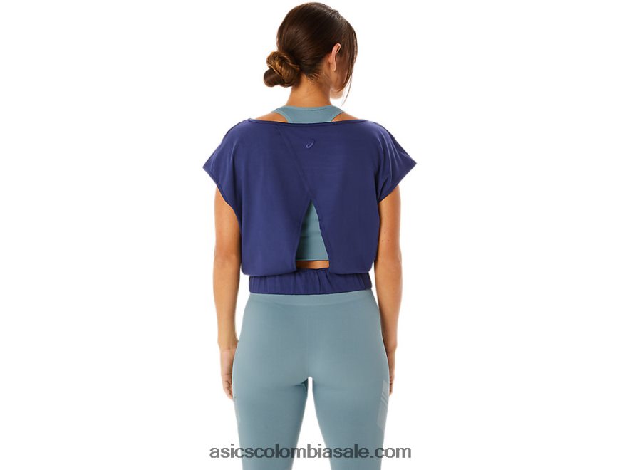 mujer Asics camiseta de manga corta nagino flex azul índigo 20X82N2244