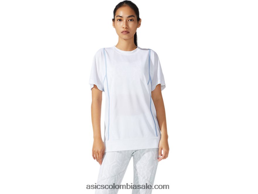 mujer Asics camiseta de manga corta new strong 92 blanco brillante/niebla 20X82N3790