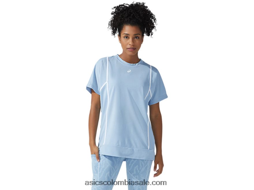mujer Asics camiseta de manga corta new strong 92 niebla/blanco brillante 20X82N3753