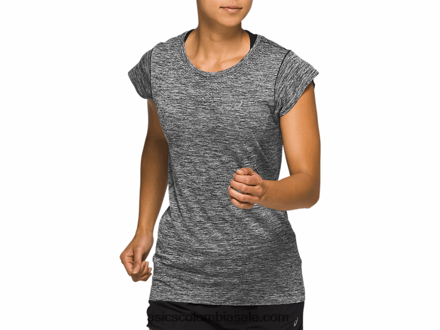 mujer Asics camiseta de manga corta sin costuras Race rendimiento negro 20X82N4126