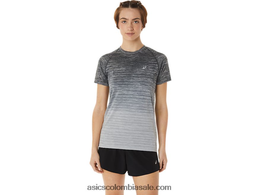 mujer Asics camiseta de manga corta sin costuras gris portador/gris glaciar 20X82N3006