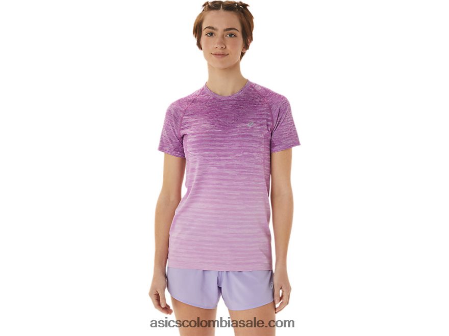 mujer Asics camiseta de manga corta sin costuras resplandor orquídea/lavanda 20X82N2961