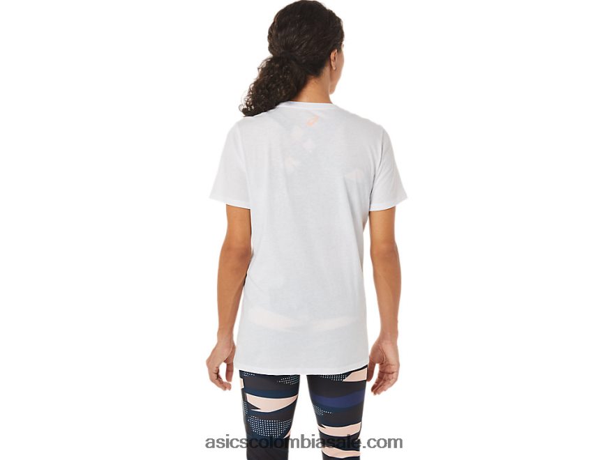 mujer Asics camiseta gráfica blanco brillante 20X82N3574