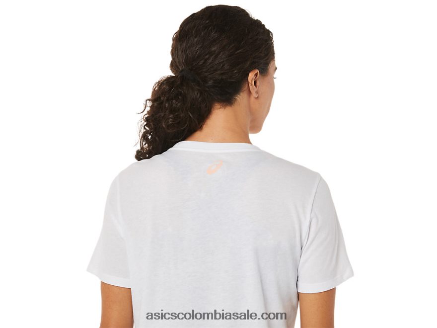 mujer Asics camiseta gráfica blanco brillante 20X82N3574