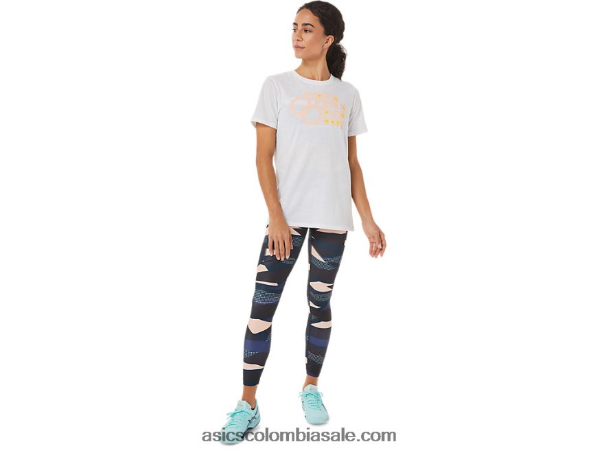mujer Asics camiseta gráfica blanco brillante 20X82N3574