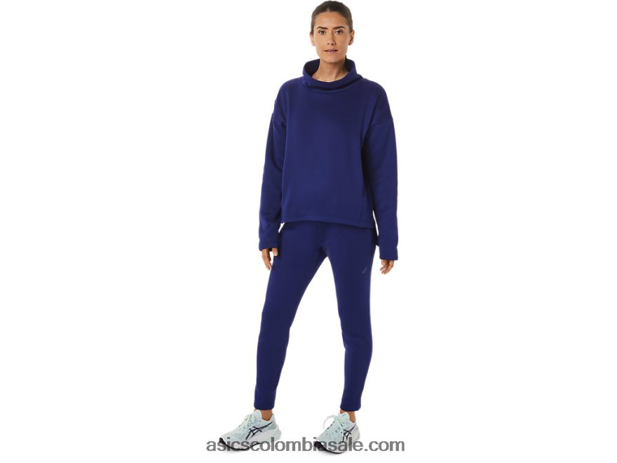 mujer Asics jersey de punto cepillado buceo azul 20X82N2899