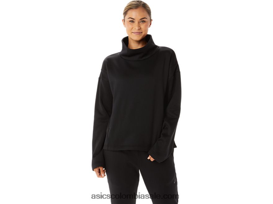 mujer Asics jersey de punto cepillado rendimiento negro 20X82N2911