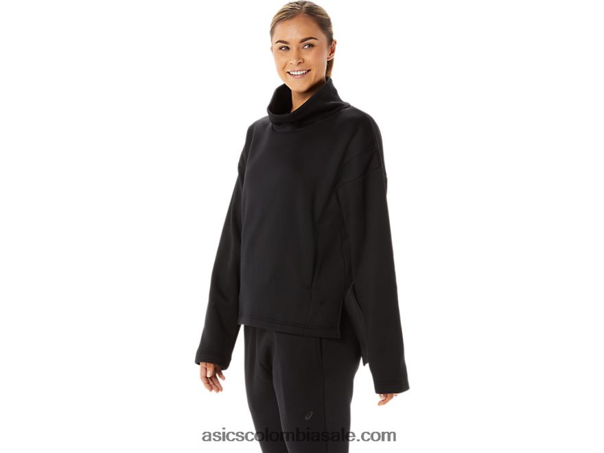 mujer Asics jersey de punto cepillado rendimiento negro 20X82N2911