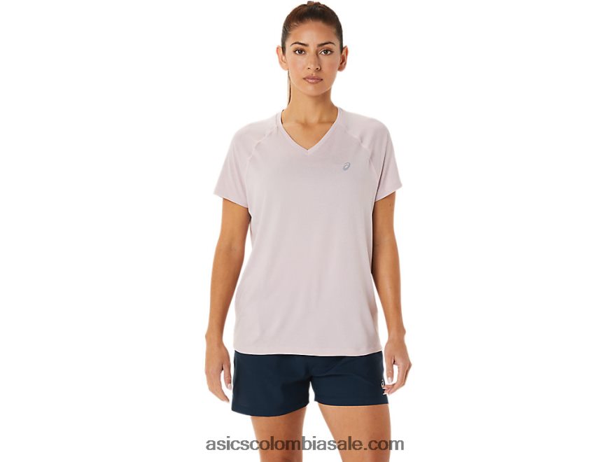 mujer Asics lyte listo para usar con cuello en v apenas rosa brezo 20X82N3264