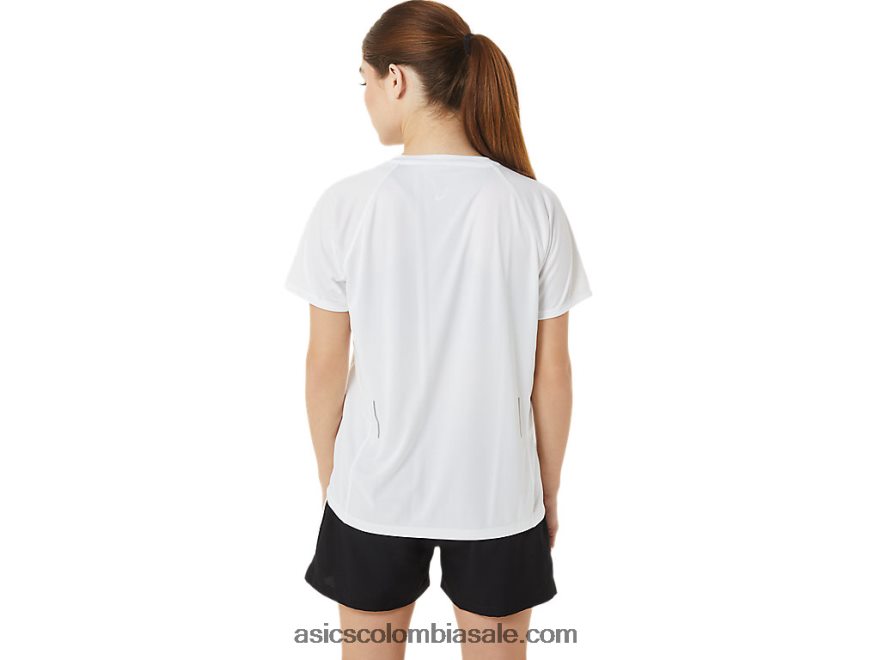 mujer Asics lyte listo para usar con cuello en v blanco brillante 20X82N3389