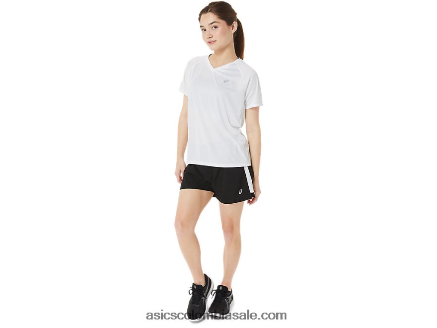 mujer Asics lyte listo para usar con cuello en v blanco brillante 20X82N3389
