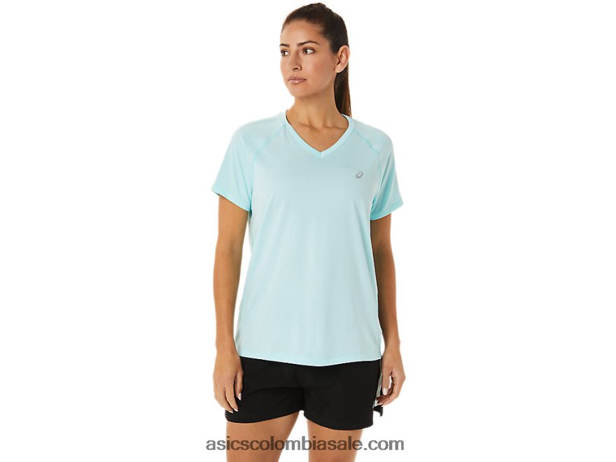 mujer Asics lyte listo para usar con cuello en v brezo azul claro 20X82N3467
