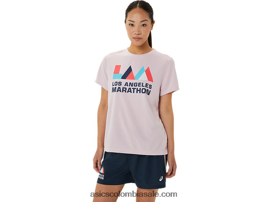 mujer Asics manga corta lam ready-set ii apenas rosa 20X82N3268
