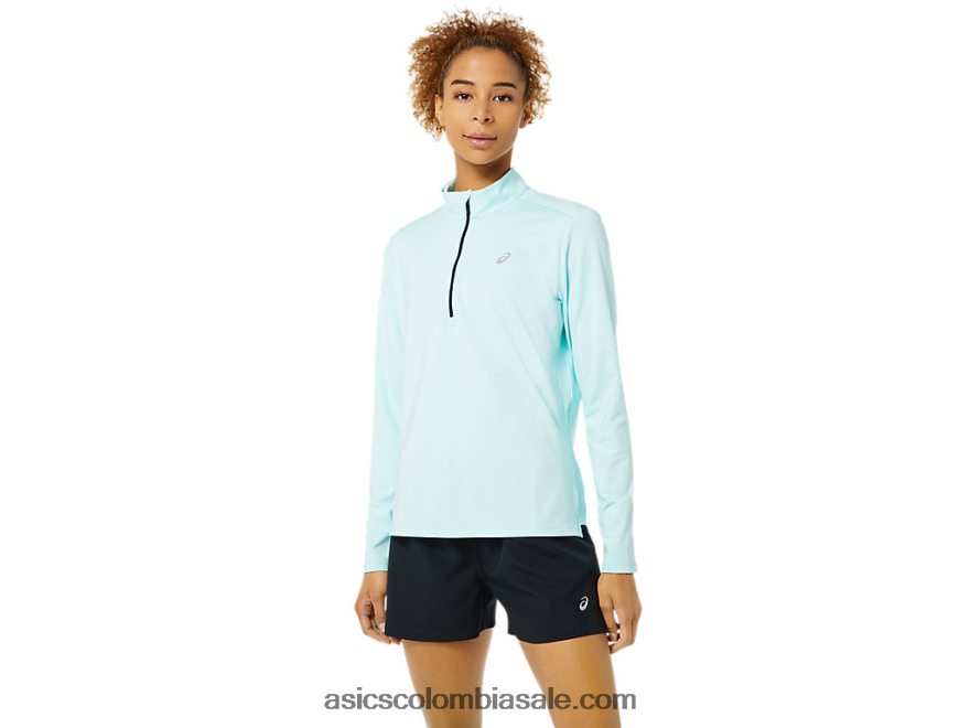 mujer Asics media cremallera lista para usar azul claro 20X82N3344