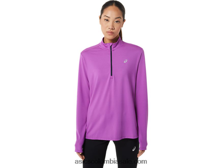 mujer Asics media cremallera lista para usar orquídea/azul francés 20X82N2933
