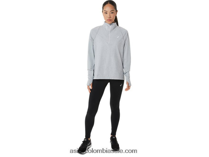 mujer Asics media cremallera thermopolis brezo gris claro 20X82N2920