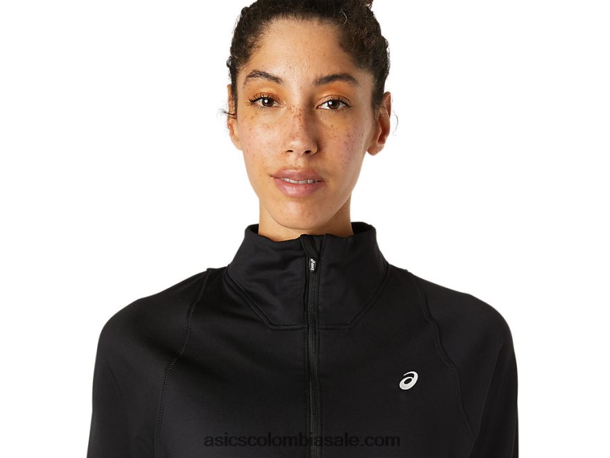 mujer Asics media cremallera thermopolis rendimiento negro 20X82N3618