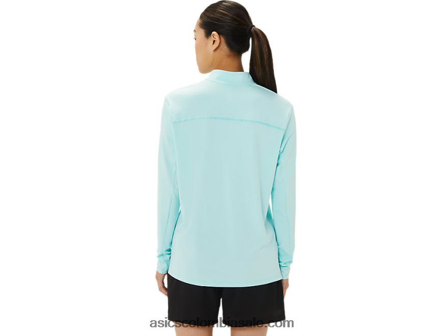 mujer Asics medio zip lam listo para usar azul claro/azul francés 20X82N3307
