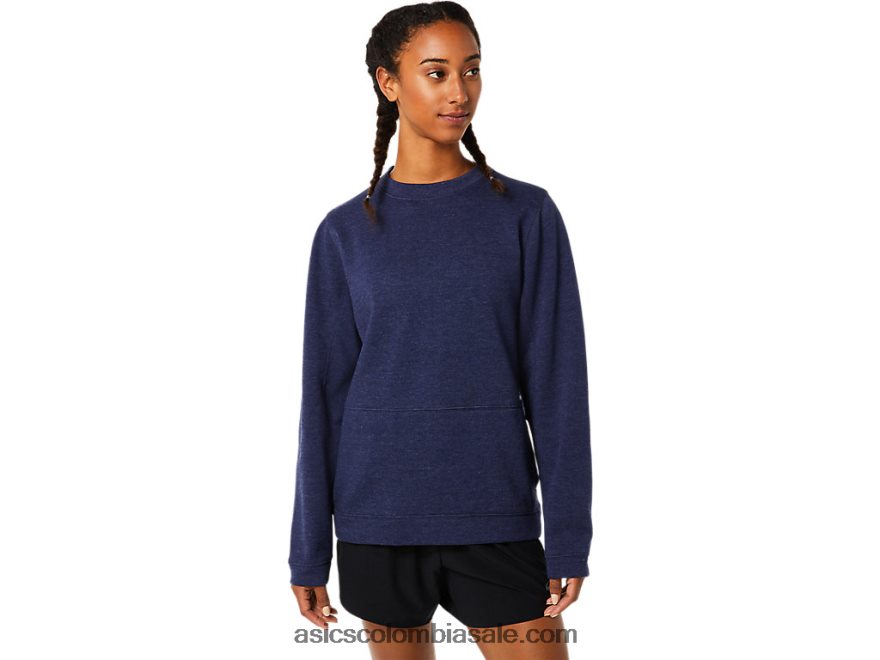 mujer Asics parte superior de la tripulación brezo chaquetón 20X82N3724