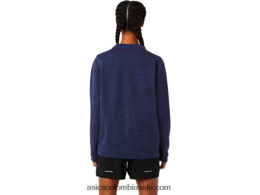 mujer Asics parte superior de la tripulación brezo chaquetón 20X82N3724