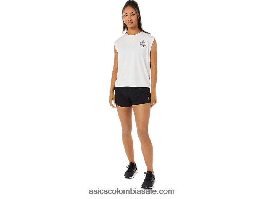 mujer Asics parte superior de residuos marinos blanco natural 20X82N3483