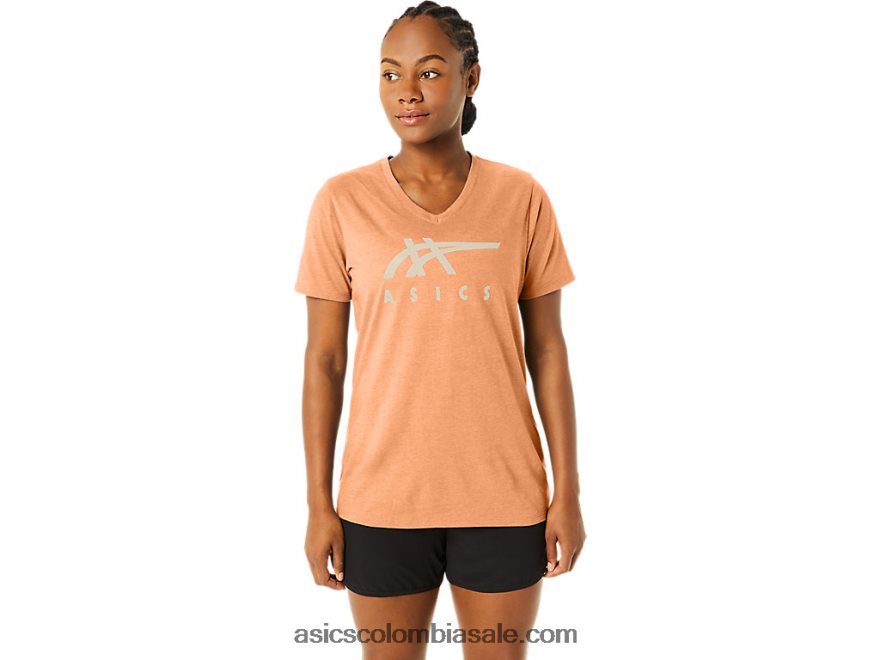 mujer Asics rayas con cuello en V duna de verano 20X82N2349