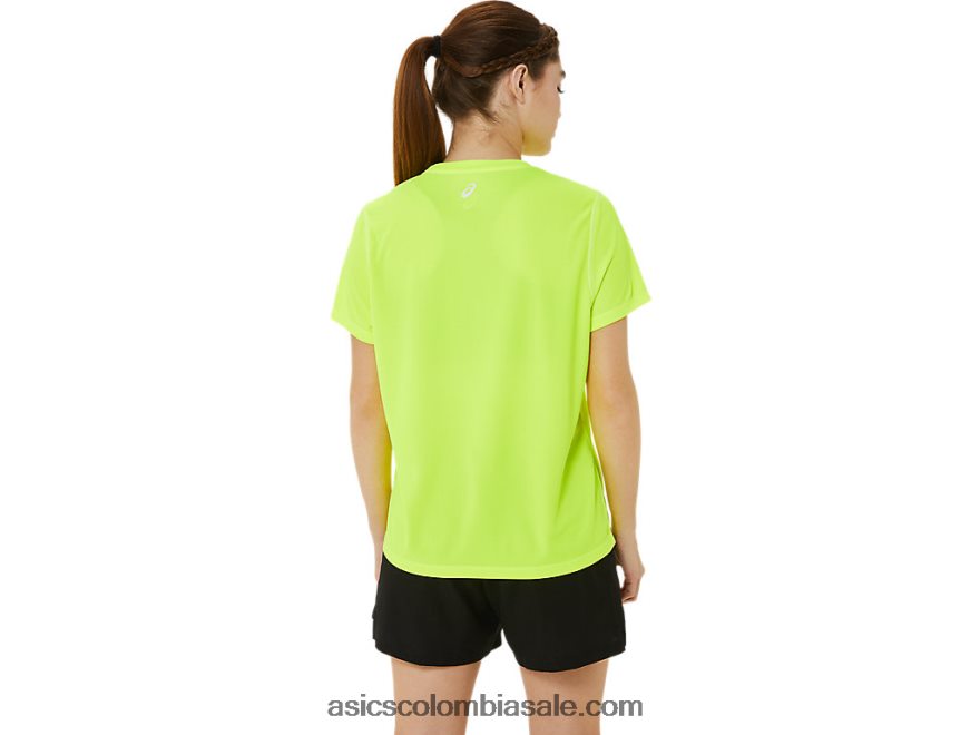 mujer Asics ready-set ii camiseta de manga corta amarillo de seguridad 20X82N3220