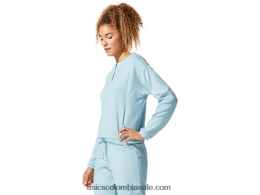 mujer Asics sudadera elástica suave humo azul 20X82N4053