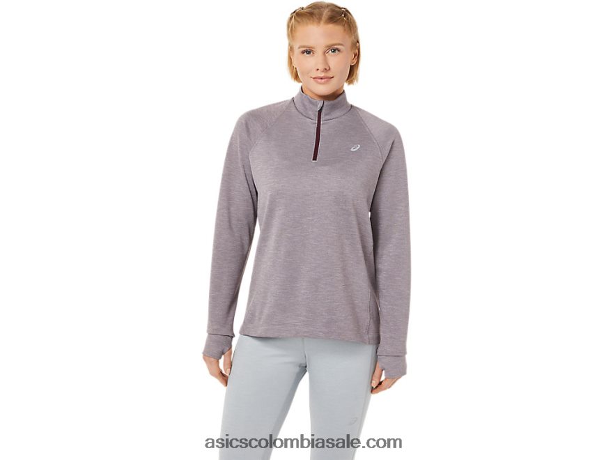 mujer Asics termopolis 1/4 zip Brezo profundo de Marte 20X82N3647