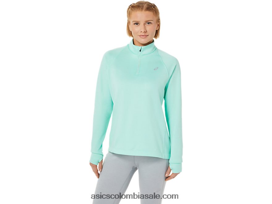 mujer Asics termopolis 1/4 zip brezo de hielo fresco 20X82N3637