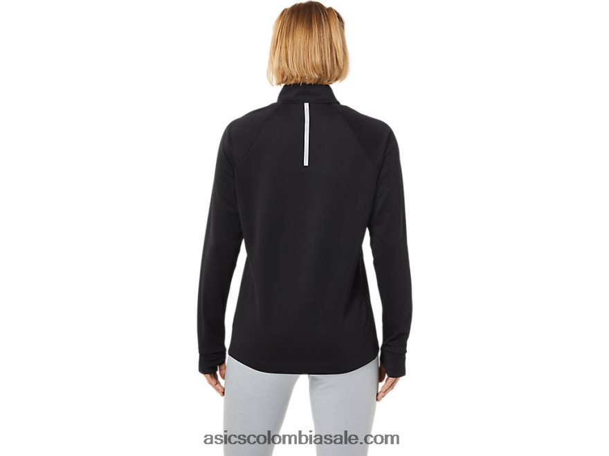 mujer Asics termopolis 1/4 zip rendimiento negro 20X82N3636