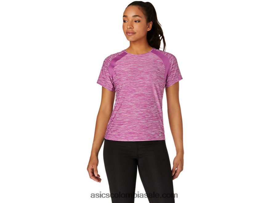 mujer Asics top c110 manga corta pr lyte tinte espacial de uva digital 20X82N4105